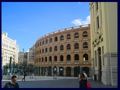 Plaza del Toros, bullfighting arena next to the station, built 1850-59 in a style that resembles Colosseum in Rome.